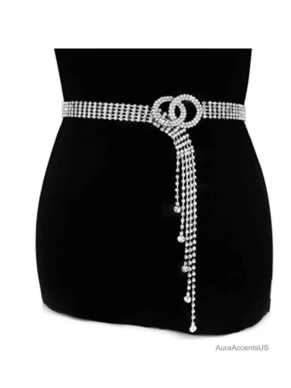 Rhinestone Chain Belt Crystal Waist Belt for Dresses Wedding